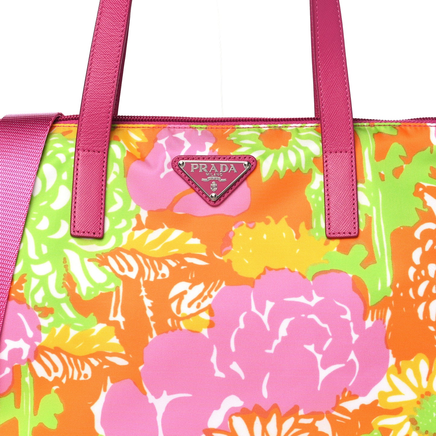 Tessuto Nylon Floral Print Tote Pink Multicolor