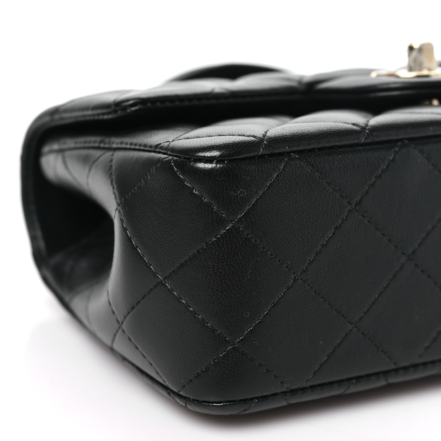 Chanel Lambskin Quilted Mini Top Handle Rectangular Flap Black 9 of 11