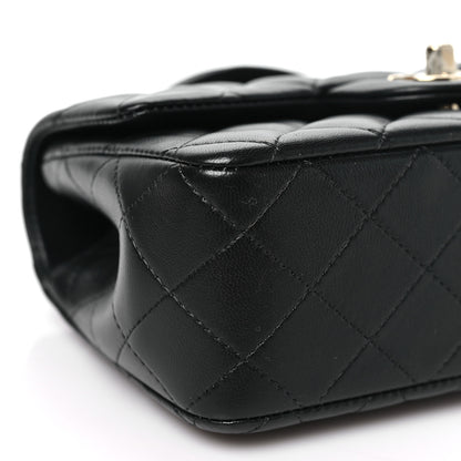Chanel Lambskin Quilted Mini Top Handle Rectangular Flap Black 9 of 11