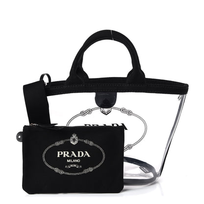 Prada Plexiglass Canapa Small Shopper Tote Black 1 of 12