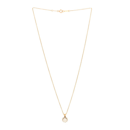 Tiffany 18K Yellow Gold Diamond Cultured Pearl 5.5-6mm Pendant Necklace 3 of 5
