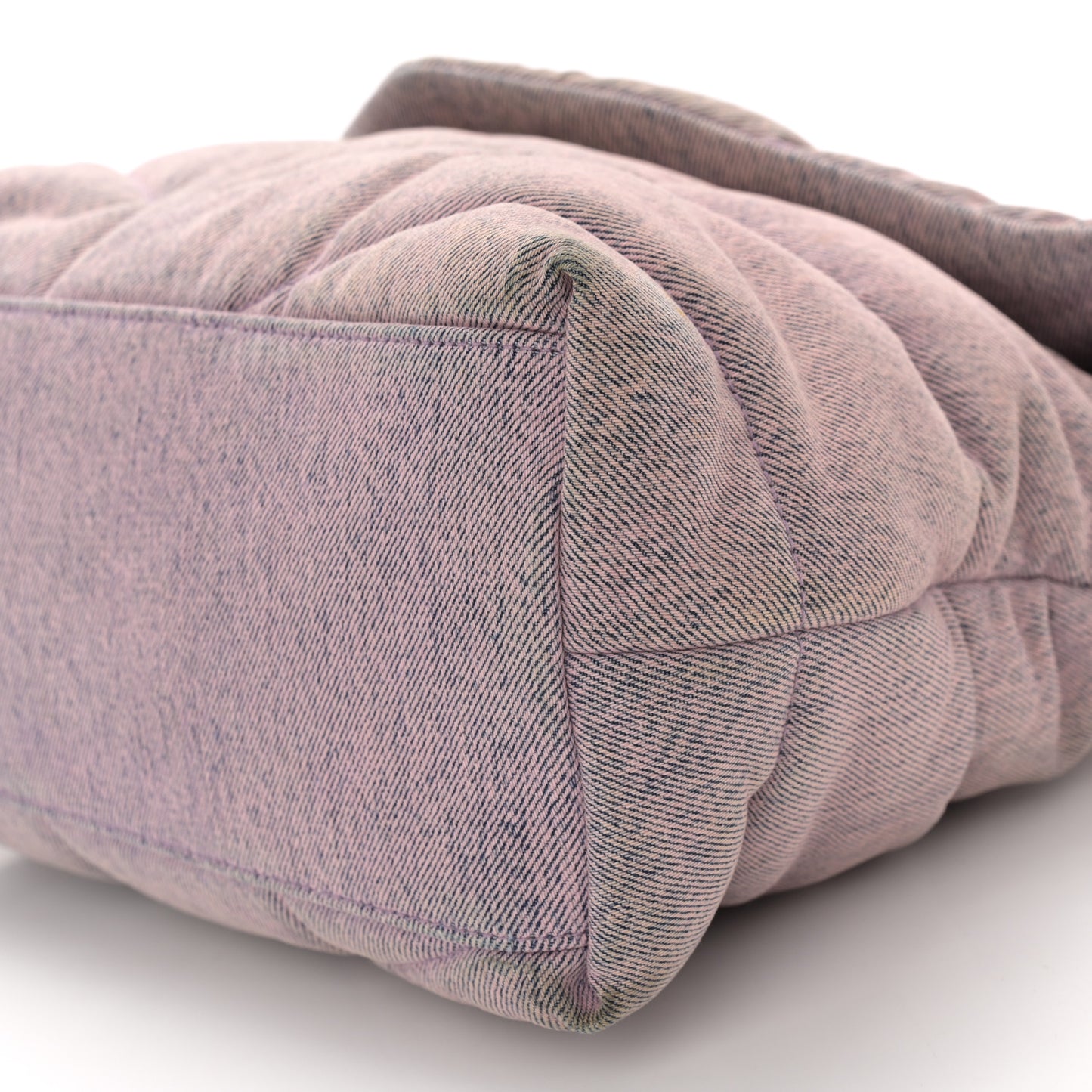 Denim Quilted Medium Loulou Puffer Monogram Chain Satchel Bleached Lilac
