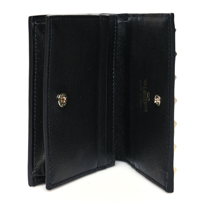 Valentino Garavani Calfskin Rockstud Bi-Fold Card Holder Black 5 of 8