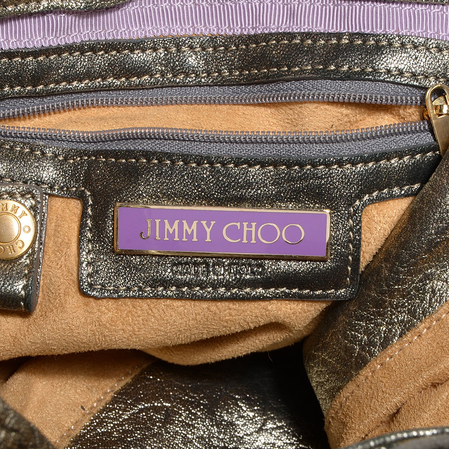 Jimmy Choo Metallic Leather Mona Tote Pewter 6 of 8
