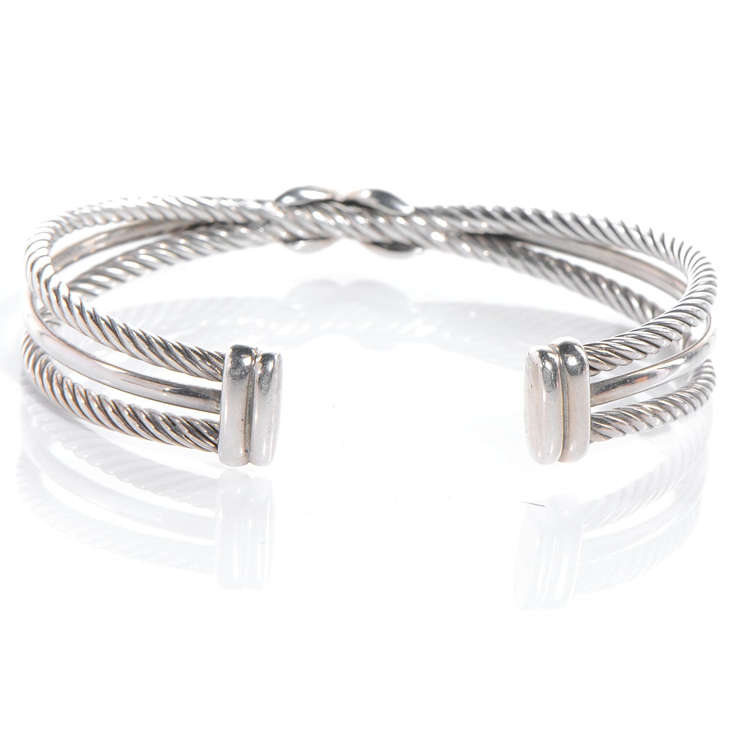 Sterling Silver Diamond Crossover X Cuff