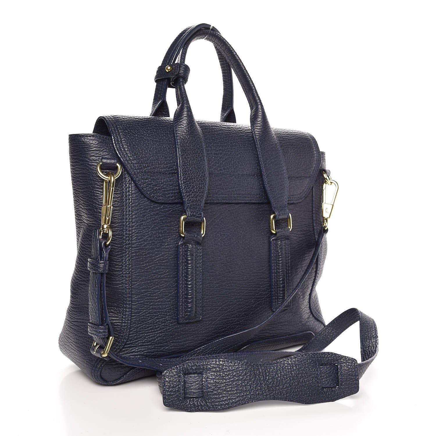 3.1 Phillip Lim 3.1 Textured Calfskin Medium Pashli Satchel Ink 3 of 9