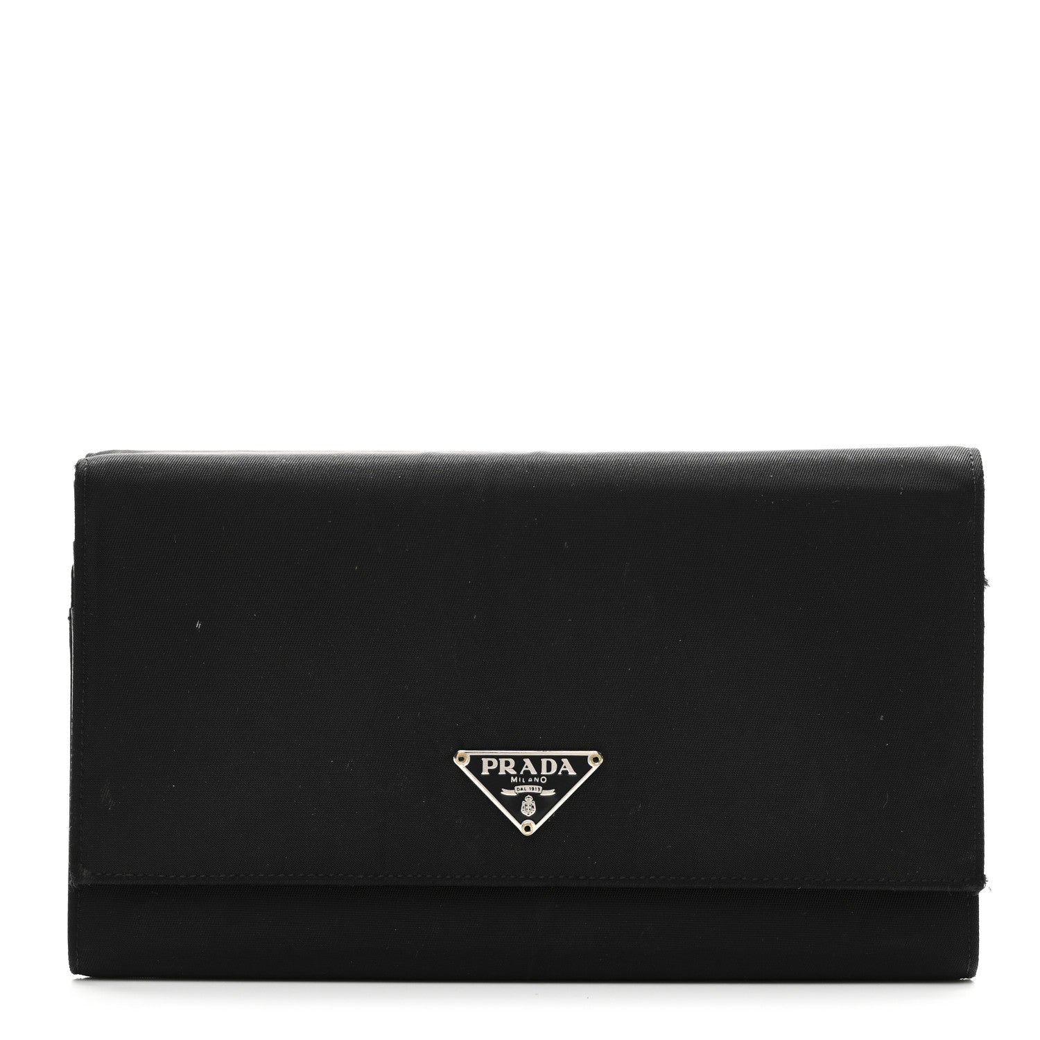 Prada Tessuto Nylon Continental Flap Wallet Black 1 of 10