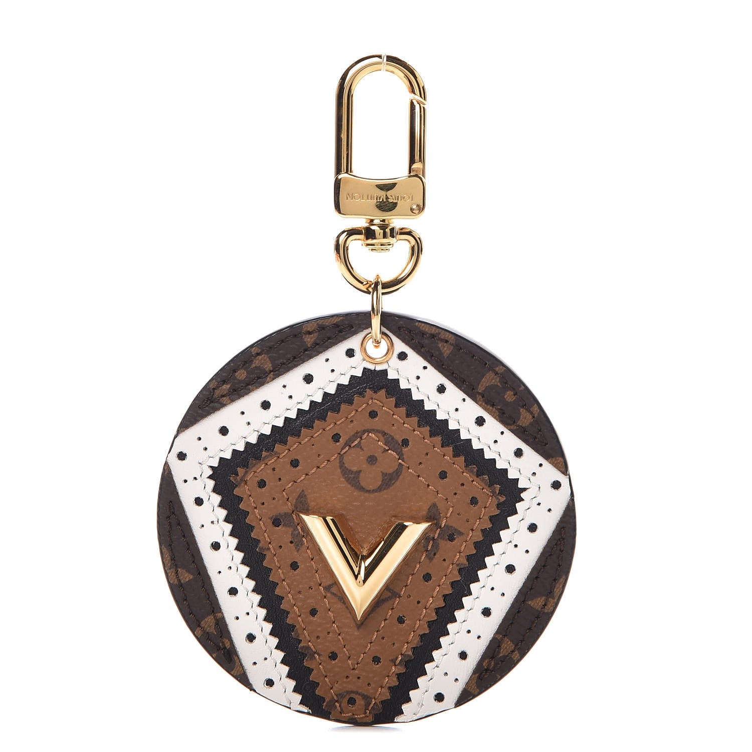 Louis Vuitton Monogram Brogue V Key Holder Bag Charm 1 of 4
