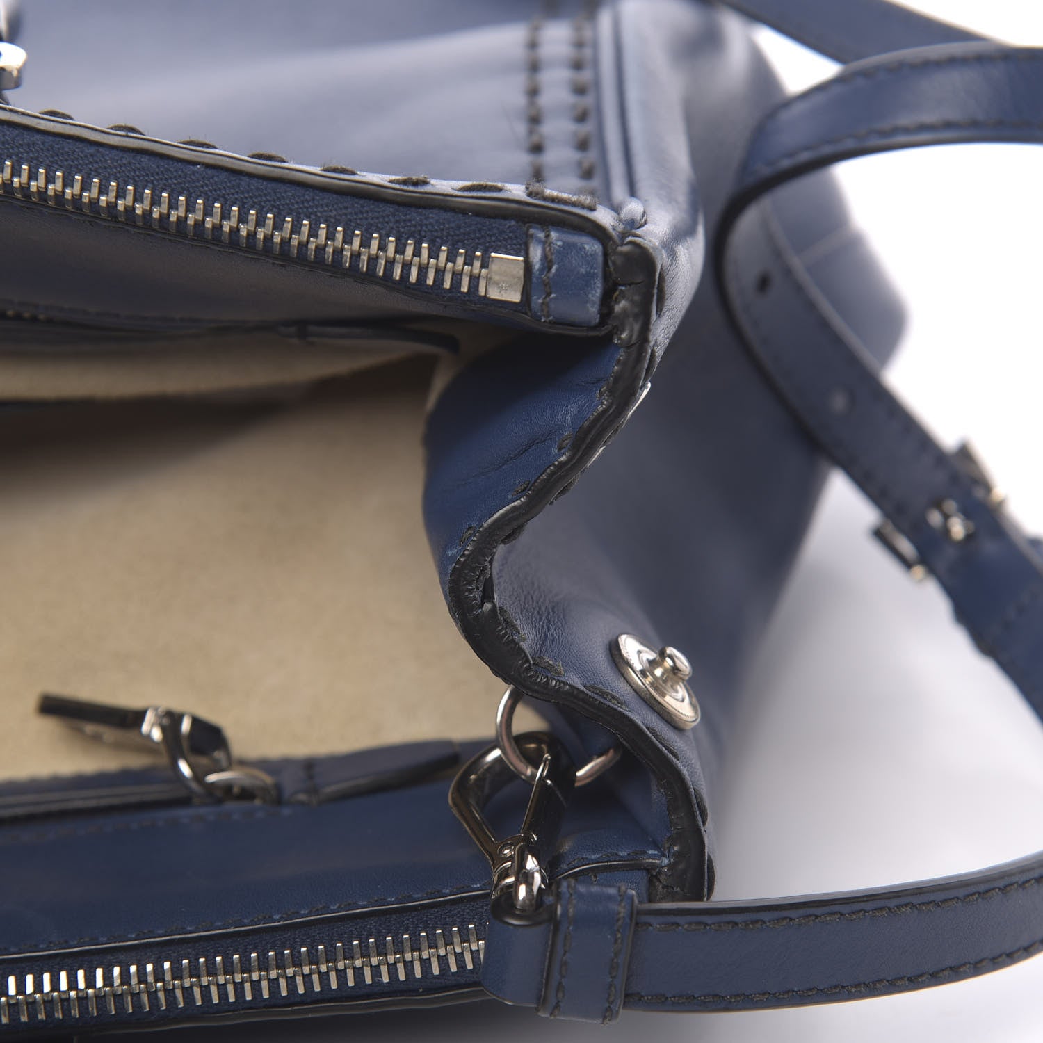 Prada City Calf Hand Stitched Medium Galleria Double Zip Tote Bleuette 13 of 23