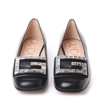 Gucci Malaga Kid Crystal Square G Madelyn Ballet Flats 36 Black 2 of 9