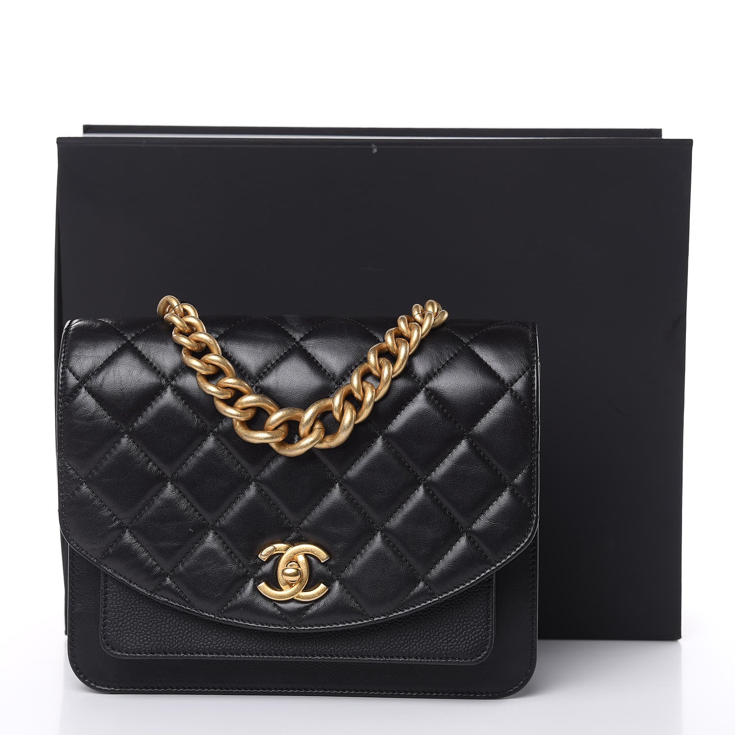 Chanel Calfskin Caviar Quilted Chain Handle Flap Black 11 of 12