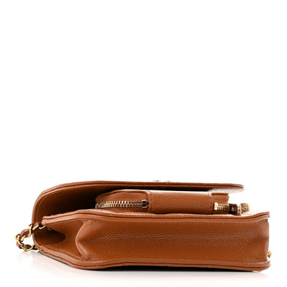 Chanel Caviar Quilted Business Affinity Clutch With Chain Flap Camel 4 of 13