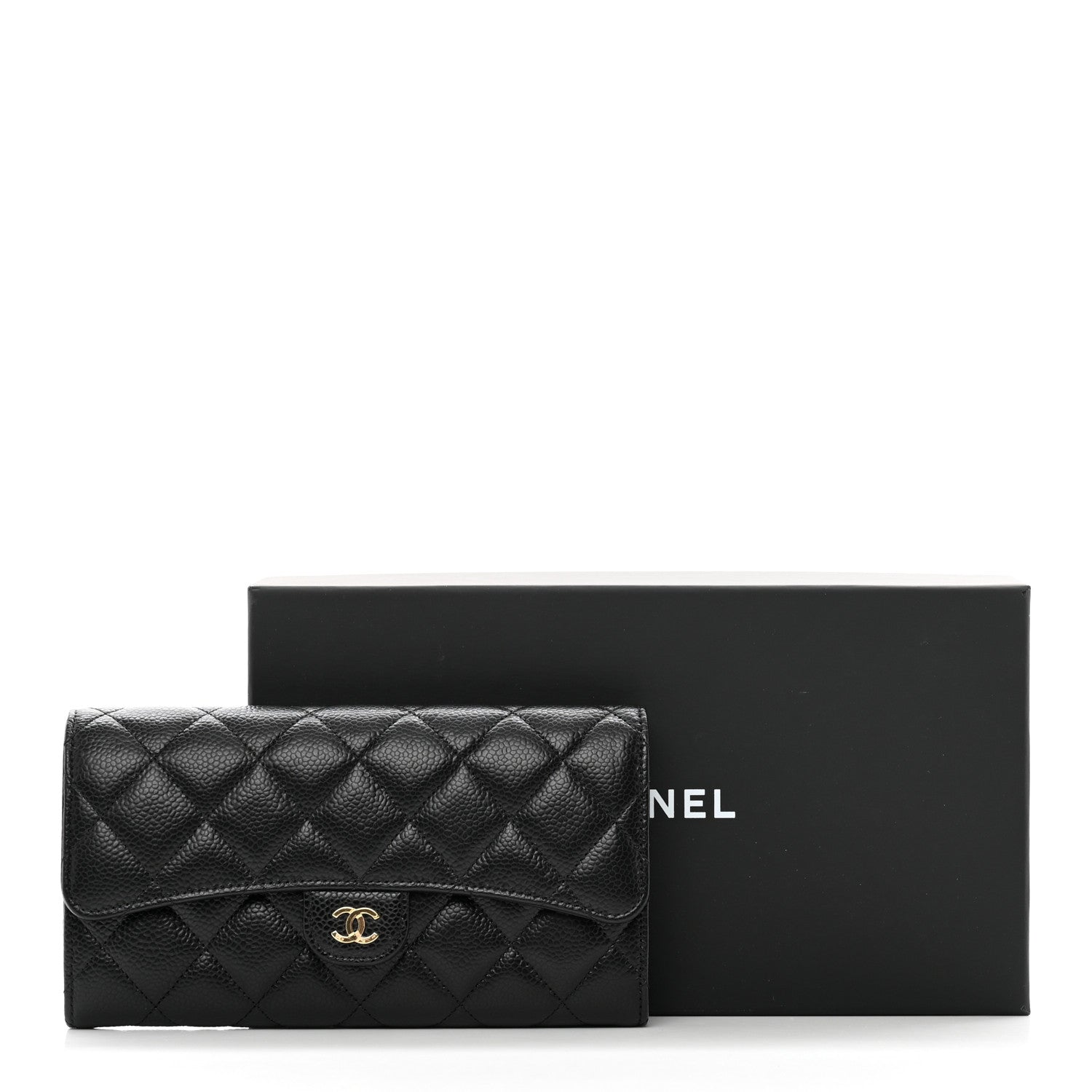 Chanel Caviar Quilted Long Flap Wallet Black 9 of 9
