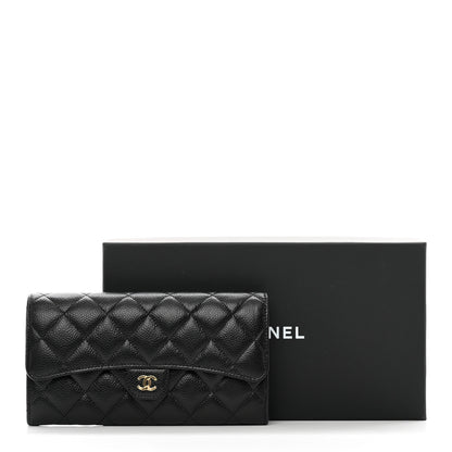 Chanel Caviar Quilted Long Flap Wallet Black 9 of 9