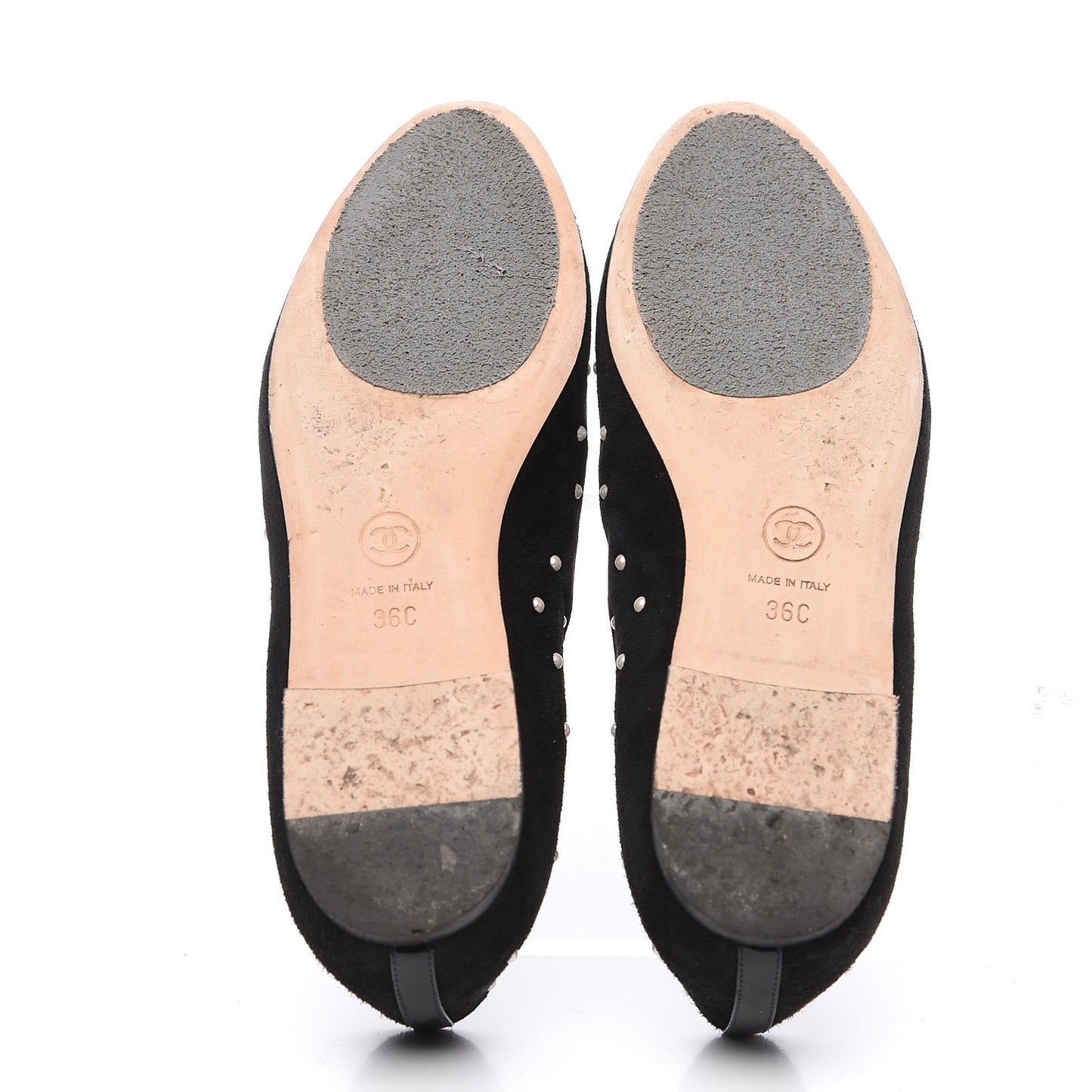 Suede Pearl Patent CC Cap Toe Ballerina Flats 36 Black