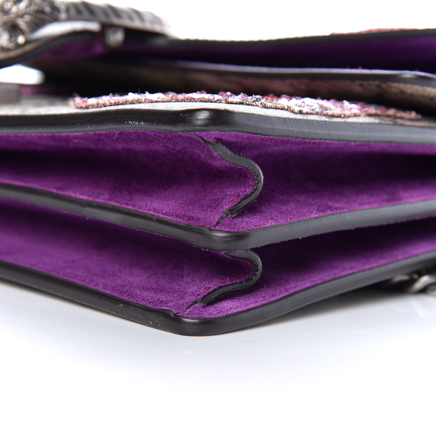 GG Supreme Monogram Embroidered Small Dionysus Shoulder Bag Purple