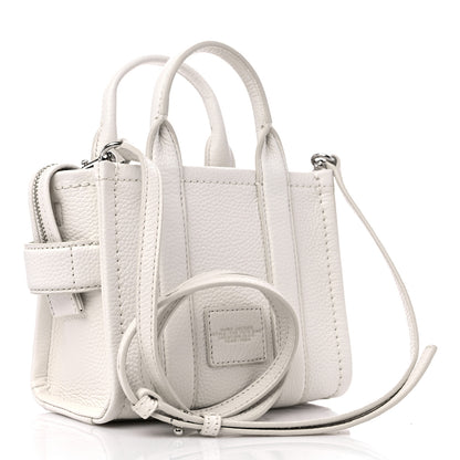 Marc Jacobs Grained Calfskin Micro The Tote Bag Cotton Silver 3 of 8