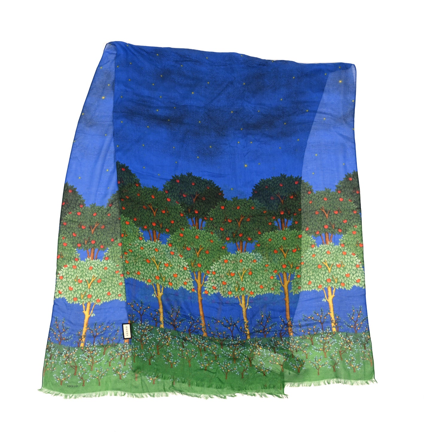 Modal Silk Night Garden Scarf Blue