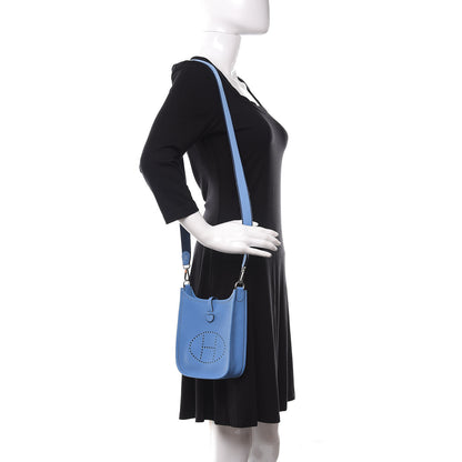 Hermes Taurillon Clemence Amazone Evelyne TPM Bleu Paradis Bleu Saphir 2 of 10