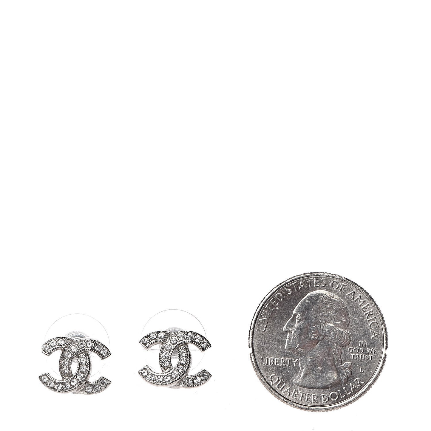 Crystal Mini Timeless CC Earrings Silver
