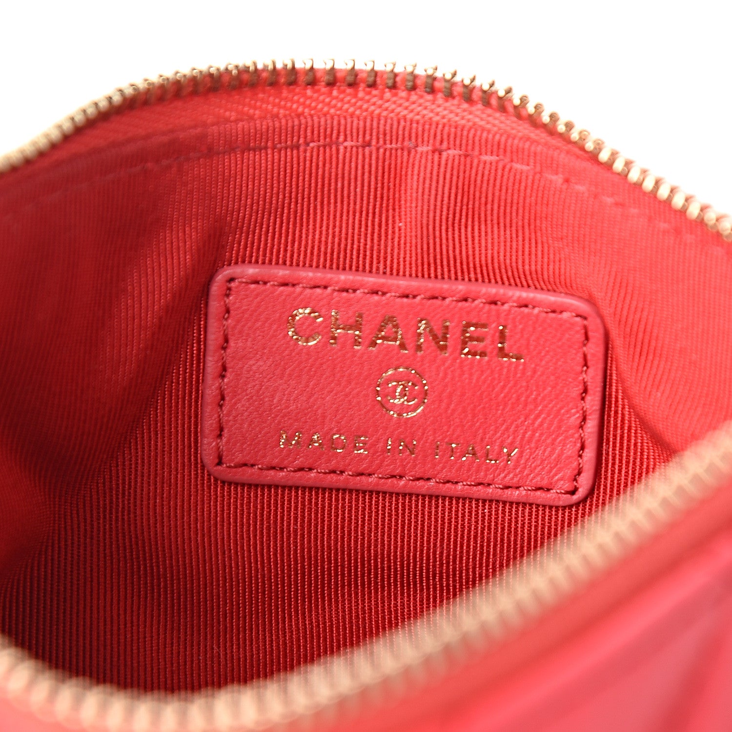 Chanel Lambskin Quilted Small Cosmetic Case Dark Pink 5 of 7