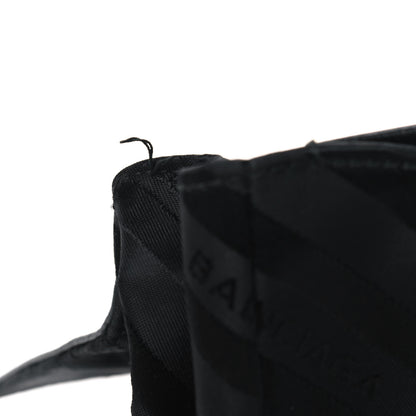 Balenciaga Nylon Jacquard Diagonal Logo Medium Scarf Lock Chain Shoulder Bag Black Red 7 of 8