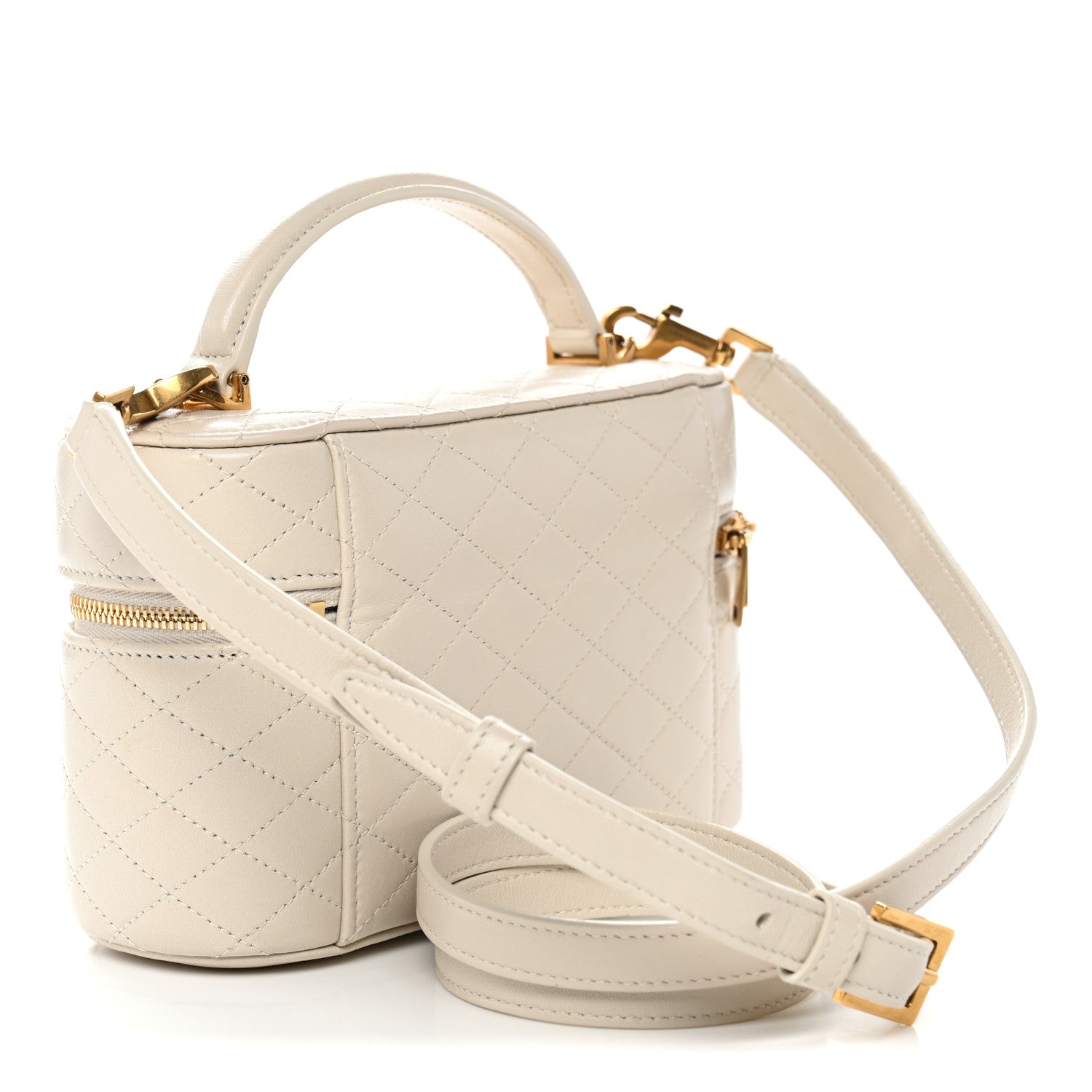 Saint Laurent Lambskin Quilted Mini Gaby Vanity Case Crema Soft 3 of 9
