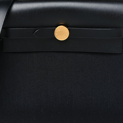 Hermes Military Toile Vache Hunter Herbag Zip Retourne 20 Black 8 of 11