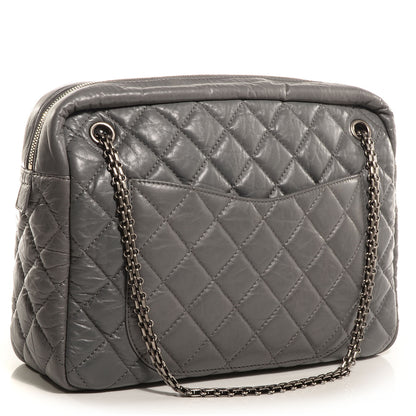Chanel Aged Calfskin Quilted Large Reissue Camera Case Grey 3 of 7