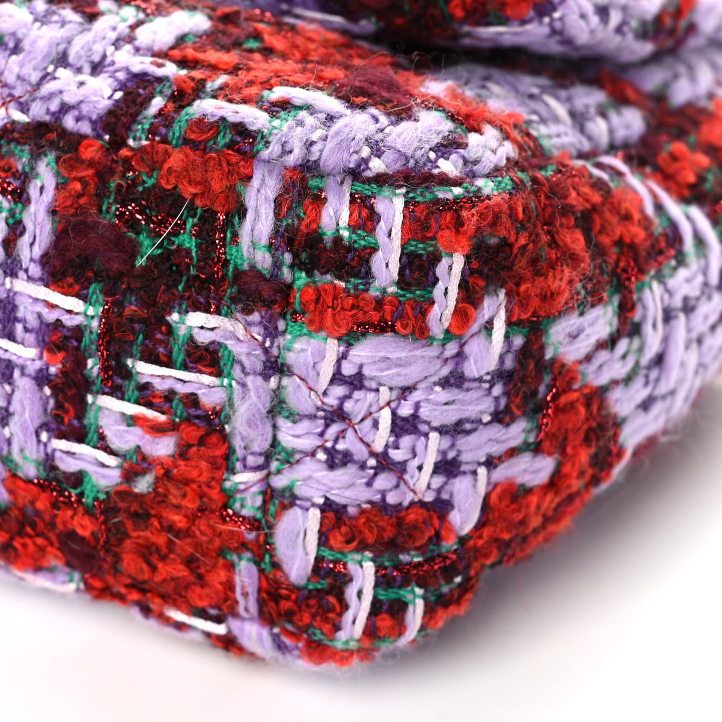 Tweed Quilted Medium Chanel 19 Flap Red Purple Green