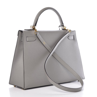 Hermes Epsom Kelly Sellier 32 Gris Mouette 3 of 47