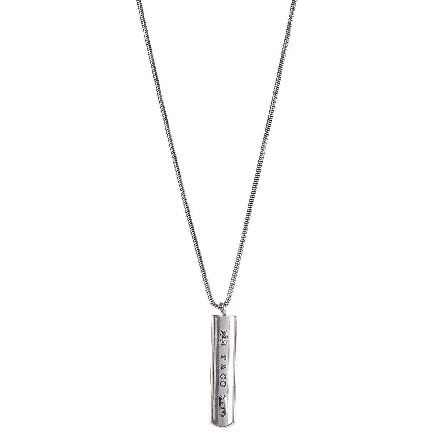 Sterling Silver 1837 Bar Pendant Necklace