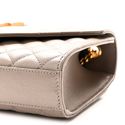 Saint Laurent Grain De Poudre Textured Mixed Matelasse Triquilt Small Monogram Satchel Greyish Brown Greyish Brown 9 of 10