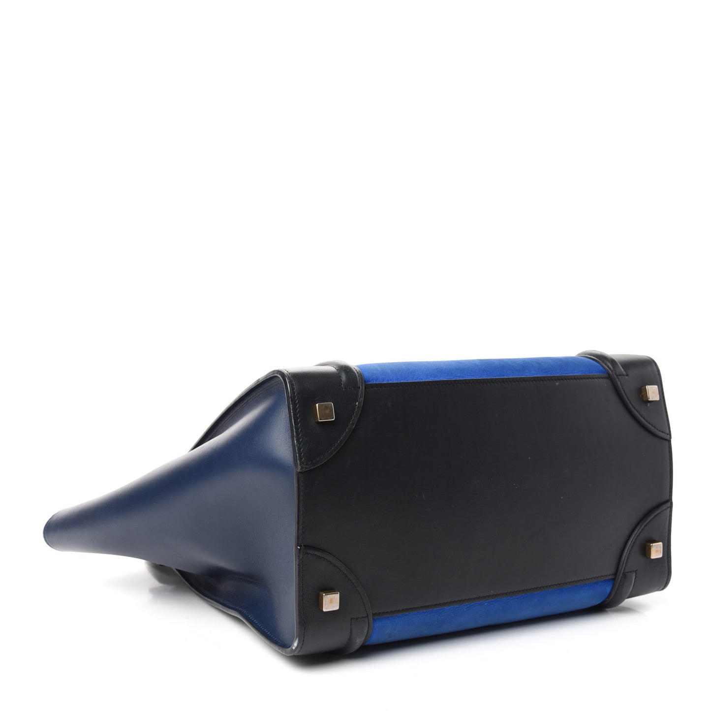 Nubuck Smooth Calfskin Mini Tri-Color Luggage Bright Blue