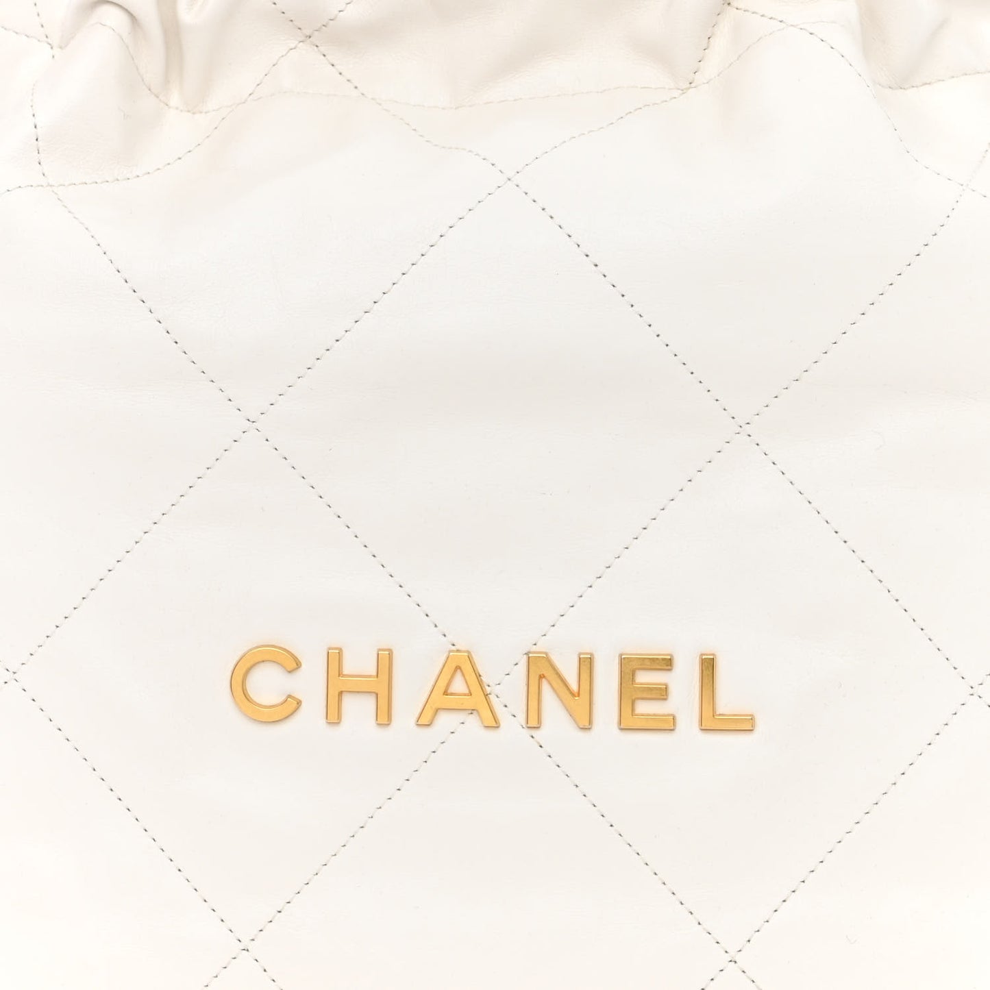 Shiny Calfskin Quilted Small Chanel 22 White