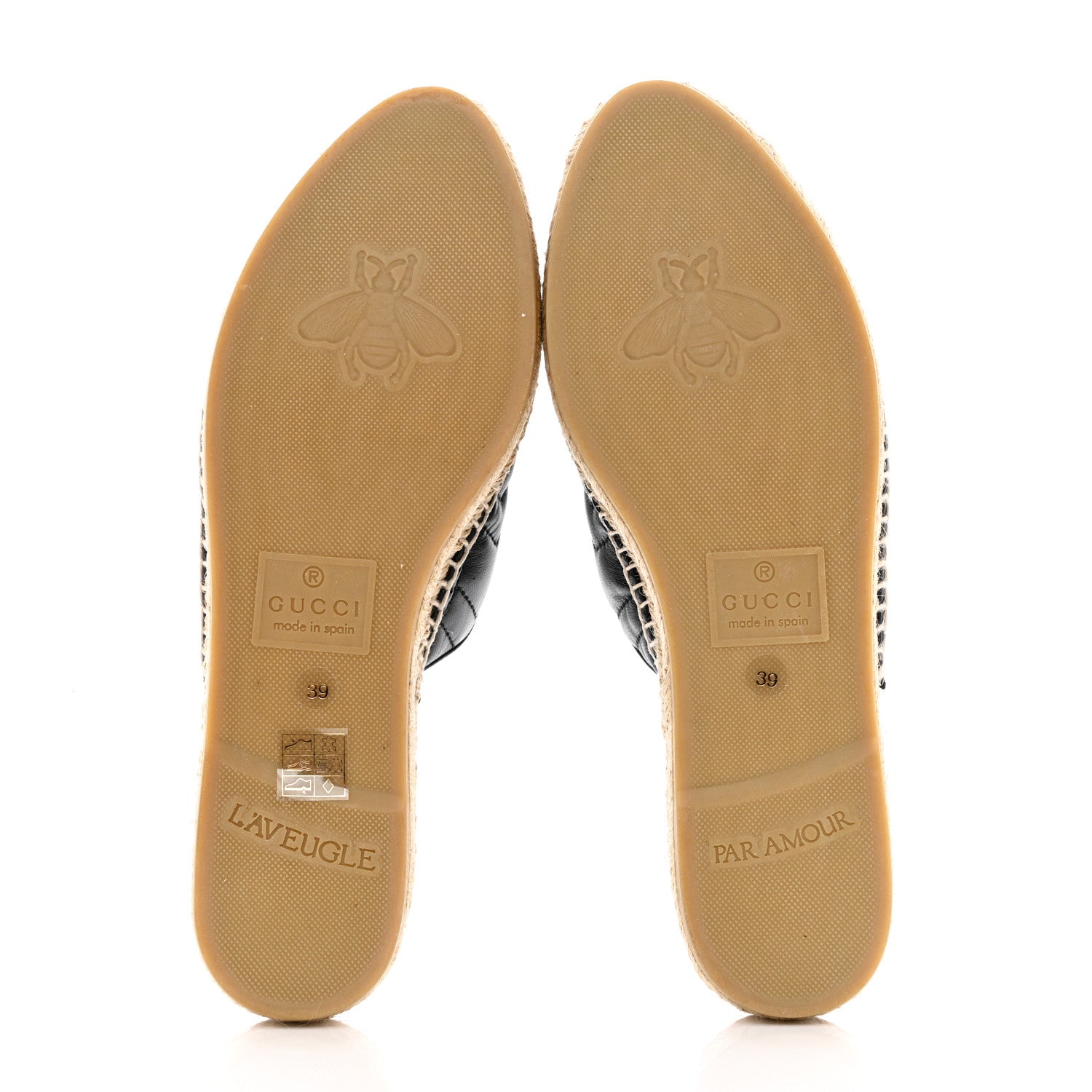 Gucci Nappa Matelasse GG Marmont Espadrille Slippers 39 Black 5 of 9