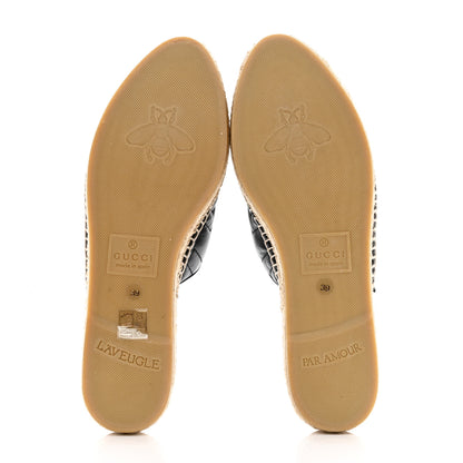 Gucci Nappa Matelasse GG Marmont Espadrille Slippers 39 Black 5 of 9