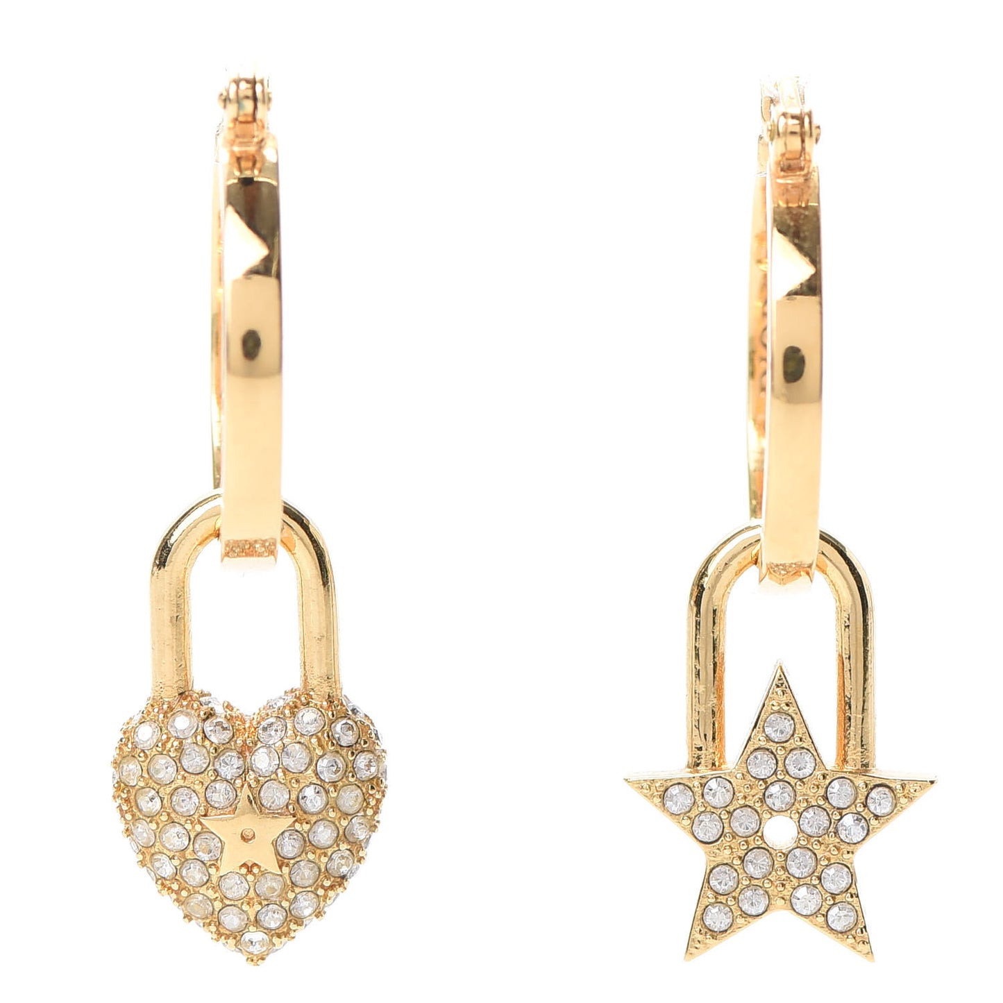 Crystal Lucky Locket Earrings Gold