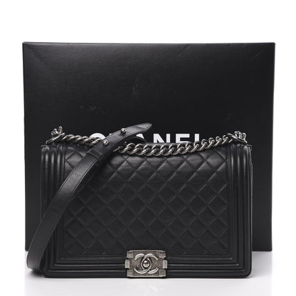 Chanel Calfskin Quilted New Medium Boy Flap Black 15 of 15