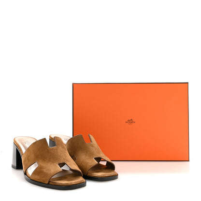 Hermes Suede Goatskin Helia 60 Sandals 41 Brun Fume 11 of 11