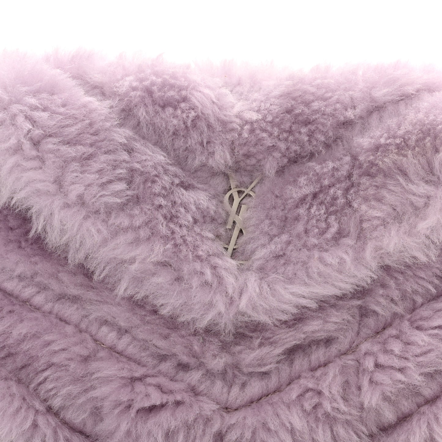 Shearling Quilted Monogram Loulou Puffer Pouch Clutch Lilac