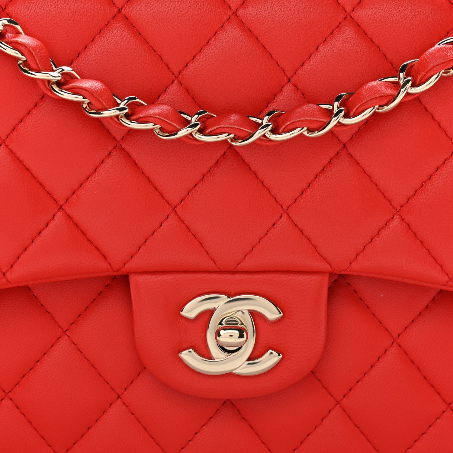 Chanel Lambskin Quilted Medium Double Flap Red 8 of 11