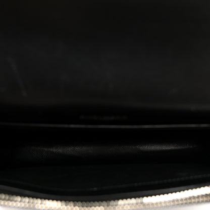 Saint Laurent Calfskin Crocodile Embossed Kate Monogram Tassel Chain Wallet Black 5 of 11