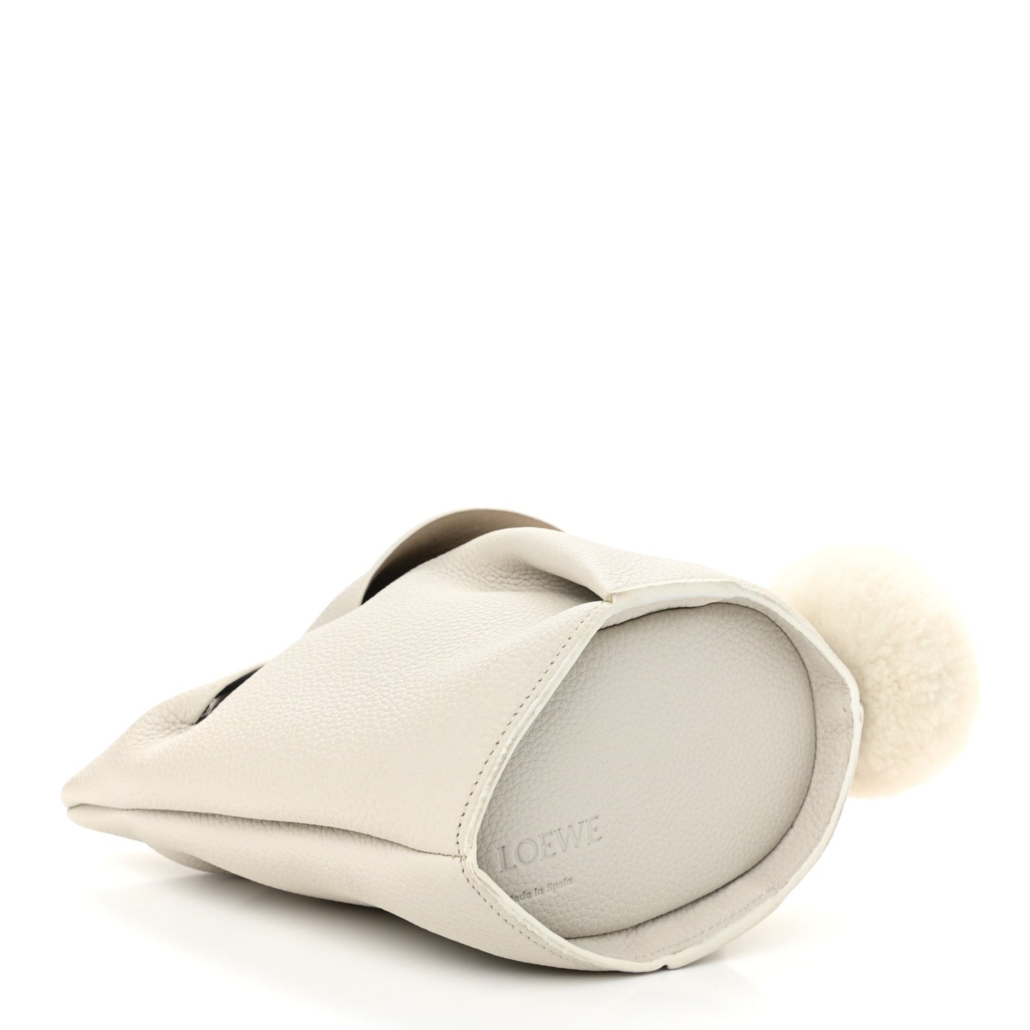 Calfskin Shearling Mini Bunny Crossbody Bag White