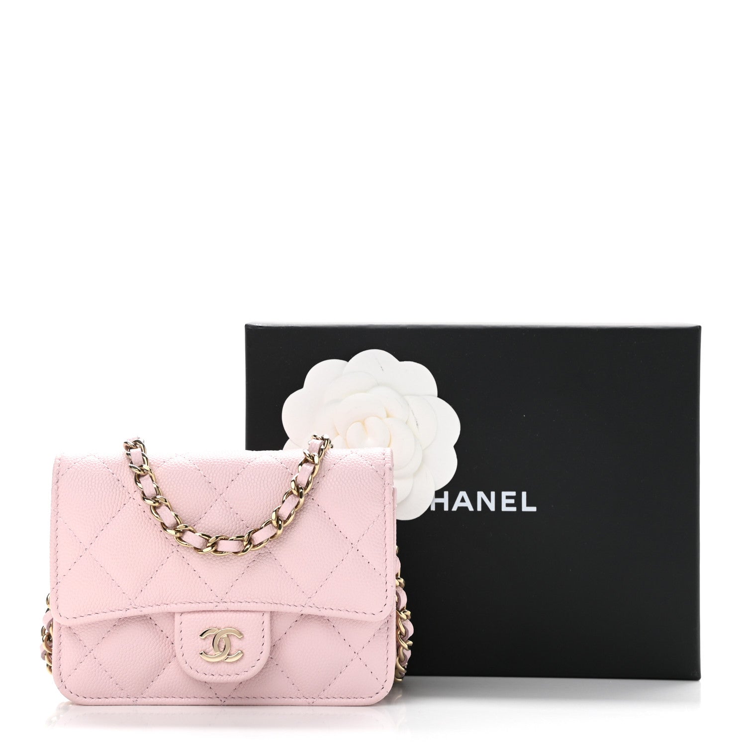 Chanel Caviar Quilted Mini Chain Bag Pink 13 of 13
