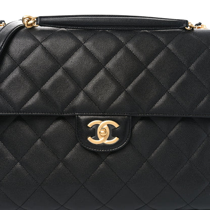 Chanel Caviar Quilted Carry Me Top Handle Flap Black 8 of 11