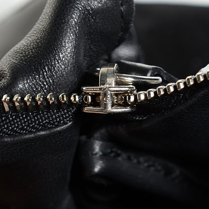 Jimmy Choo Perforated Leather Ally Mixed Media Patchwork Clutch Black White 7 of 7