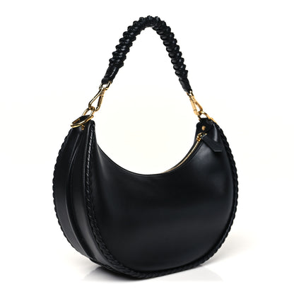 Fendi Vitello Grace Matte Whipstitch Small Fendigraphy Hobo Bag Black 3 of 10