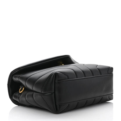 Saint Laurent Calfskin Y Quilted Monogram Toy Loulou Crossbody Bag Black 5 of 12