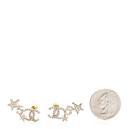 Chanel Crystal Star 5 CC Earrings Gold 2 of 5